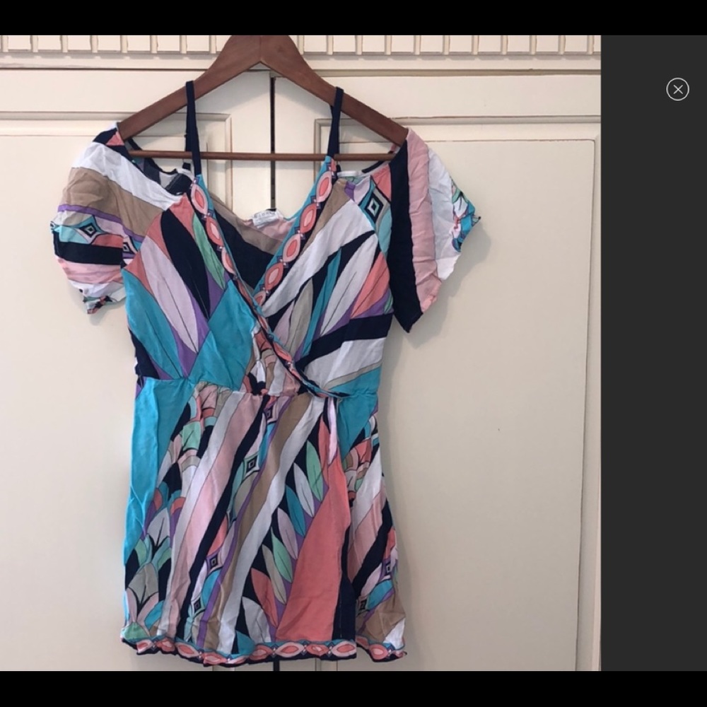 Trina Turk Electric Wave Coverup/Romper L